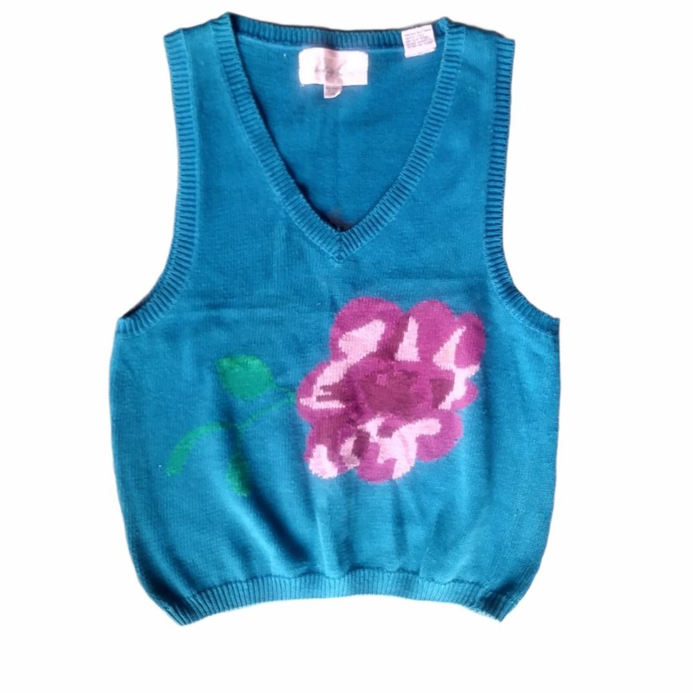 Vintage 80s 90s Hipster Sweater Vest Womens